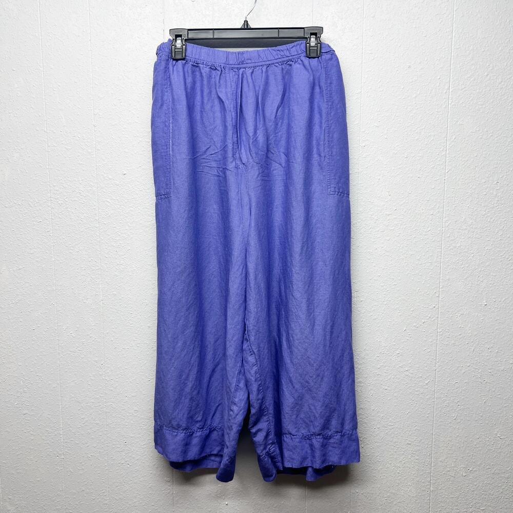 Avenue Linen Blend Cropped High Rise Langelook Beach Womens Pull On Pants 26/28